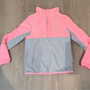 Under Armour Kids Pink and Gray Quarter-Zip
